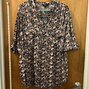 Size 3X - Cocomo - Multi-Colored Half Sleeve Pullover Blouse